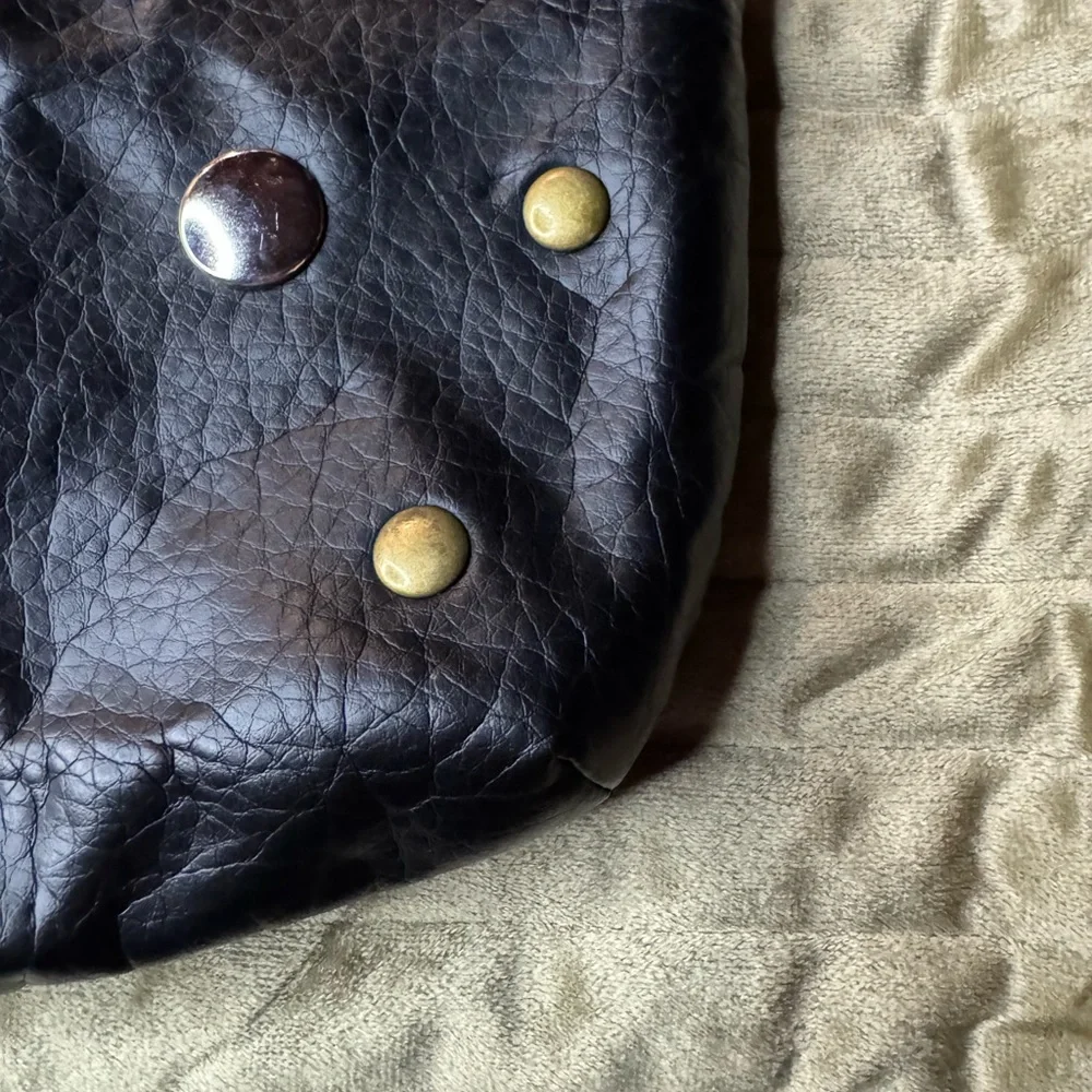 Gianinni Studded Black Faux Leather Shoulder Bag - Picture 6 of 9
